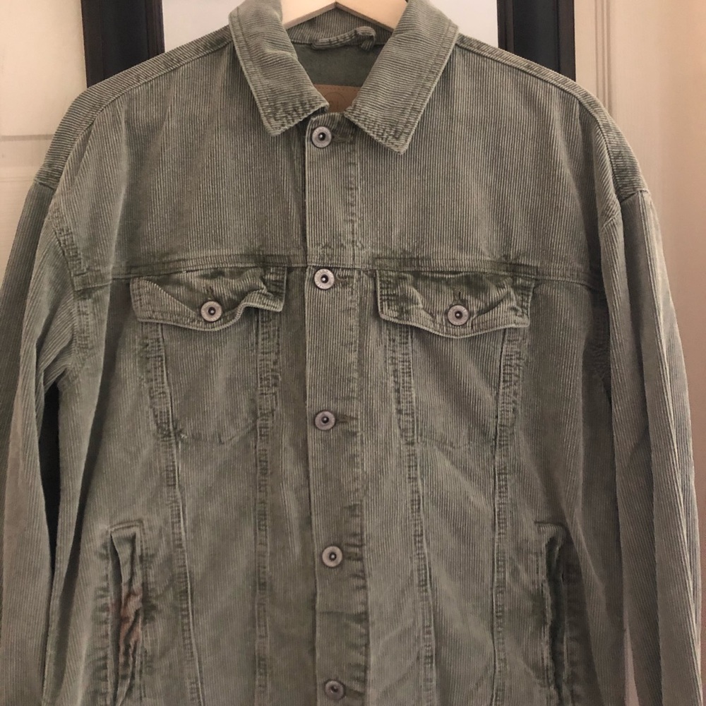 Vintage corduroy jacket size small.  faded green